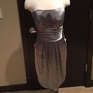 Strapless silver dress