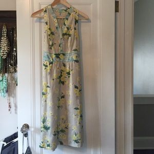 Anthropologie sleeveless grey/floral dress sz 8