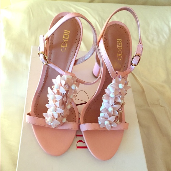 Red valentino pink and pearl sandals