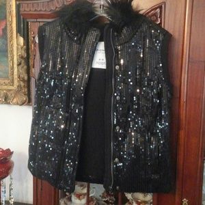 Black sequin vest.