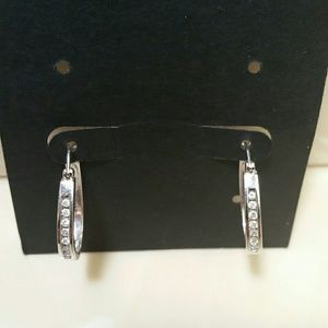 Silver Diamond Hoop earrings