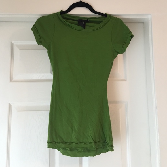 Lime Green Knit Tee with Open Back Detailing