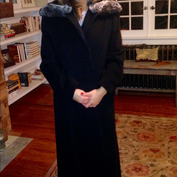 Fleurette Loro Piana cashmere/chinchilla coat-maxi