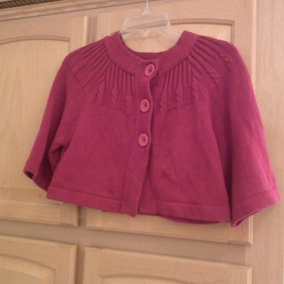 Raspberry flare sleeve sweater jacket
