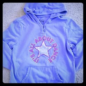 Girl's "all about dance" purple hoodie