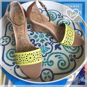 LOFT- yellow sandal with cork wedge