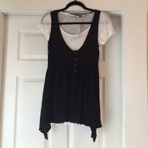 Three in One Knit Black and White Top NWT