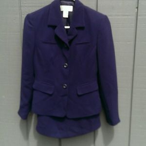 Petite Sophisticate navy blue skirt suit