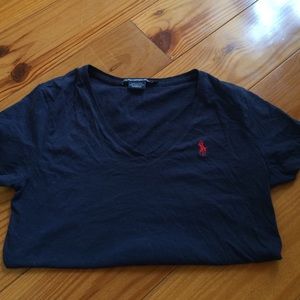 Small woman's vneck polo Tshirt