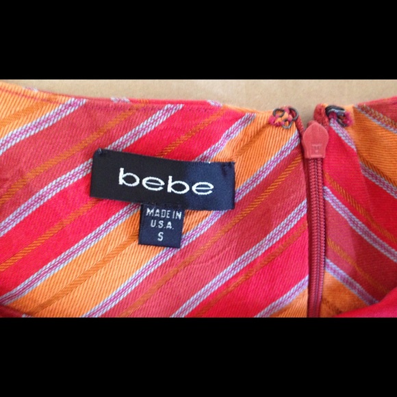 Bebe Orange Red Cut Out Dress Size Small - Picture 2 of 6