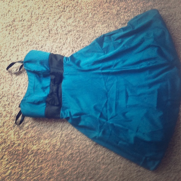 Blue and black dress