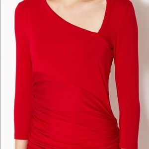 Catherine Malandrino red jersey ruched dress