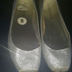 Silver Glitter- Dusted Rampage Flats