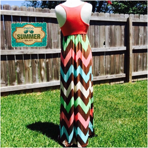 Chevron Maxi Dress Small - Picture 3 of 3