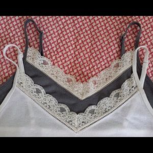 Old Navy Tank Tops: white & heather gray bundle