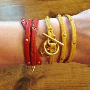 Leather wrap bracelet.