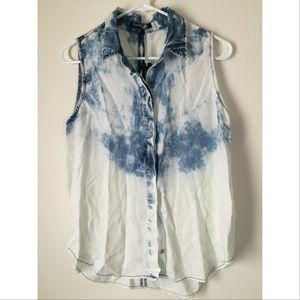 Jean look sleeveless shirt