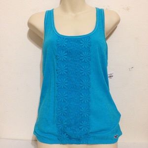 Hollister Tank Top with Floral Appliqué & Lace