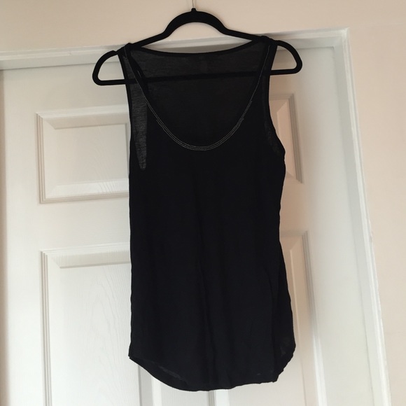 Banana Republic Black Knit Tank w Neck Detailing - Picture 1 of 4