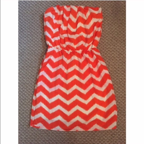 Chevron Dress orange