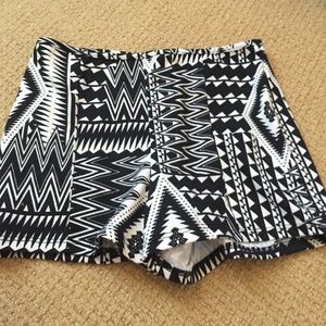 Black and white shorts