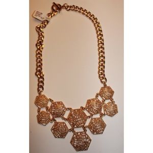 Francesca's Gold Hexagonal Necklace w/ Gold Chain