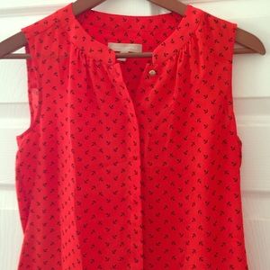 Banana Republic anchor print sleeveless blouse