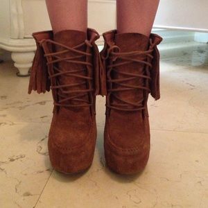 Steve Madden suede moccasin wedges