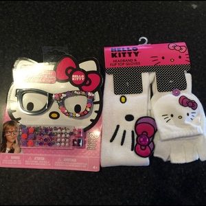 Hello kitty DIY Glasses, headband glove set