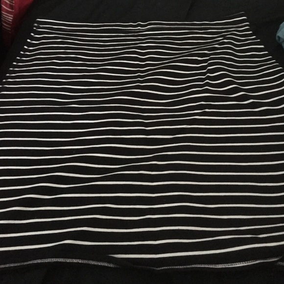 Black and White striped skirt.