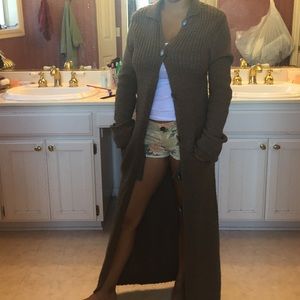 Variegated brown sweater coat