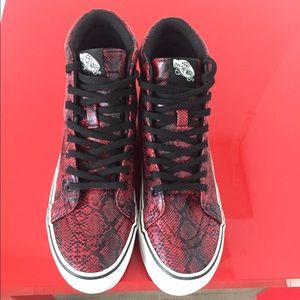 Platform snakeskin vans