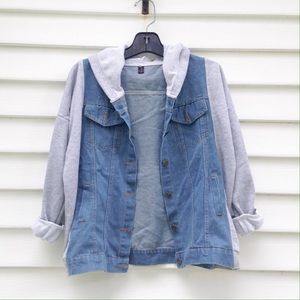 Denim sweater jacket