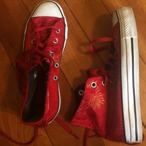Red Asian Hightop Converse
