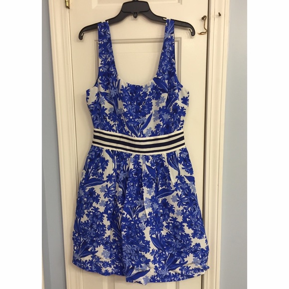 NWT Juicy Couture Silk Blue Hyacinth Floral Dress - Picture 1 of 4