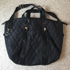 Large Black Quilted Weekender