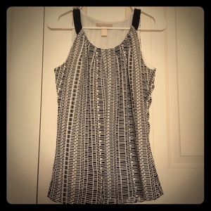 Black and White Banana Republic Sleeveless Blouse