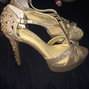 Gold Sequin Heels