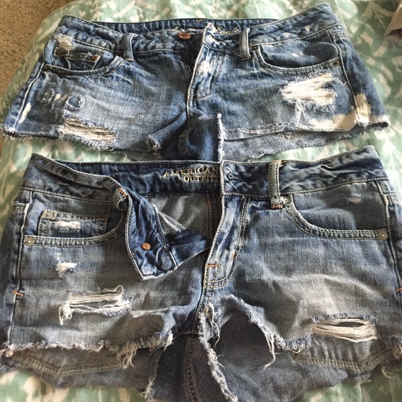 American Eagle Jean Destroyed Shorts