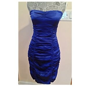 Royal blue ruched dress