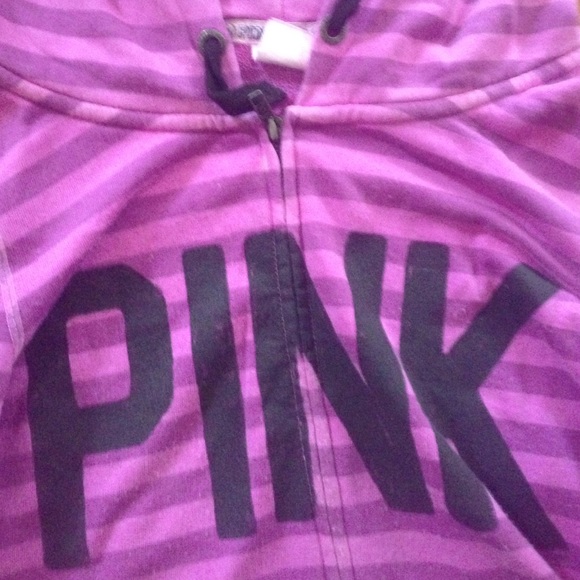 PINK by Victoria's Secret striped purple hoodie - Picture 2 of 3