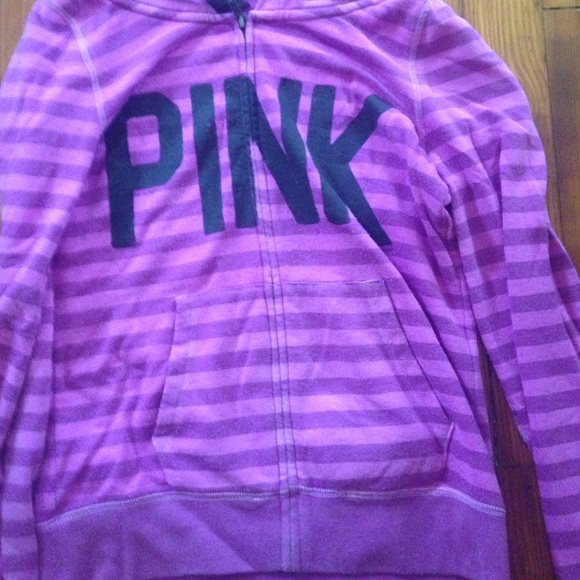 PINK by Victoria's Secret striped purple hoodie - Picture 3 of 3