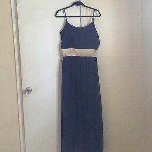 Blue woven maxi dress