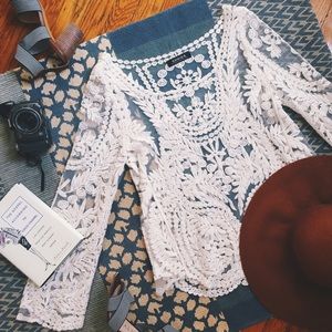 Vintage Style Crochet Lace Top