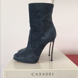Casadei blue suede boot