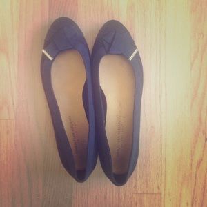 Black Flats with Gold Detail