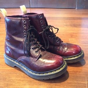 Maroon vegan leather Dr. Martens