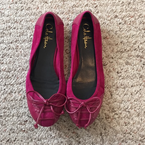Cole Haan Fuchsia Suede Flats - Picture 1 of 4