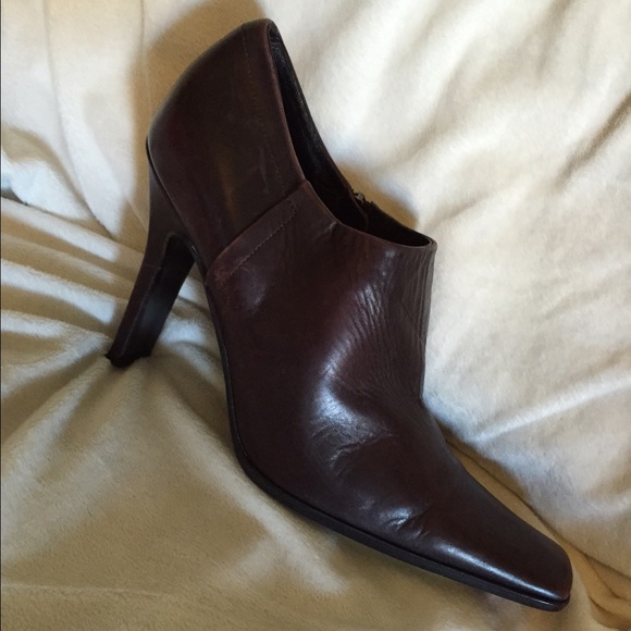 Prada brown leather booties