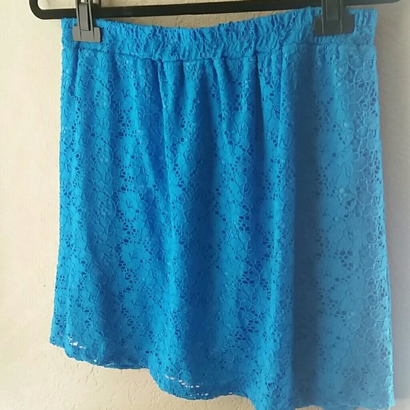 Royal blue lace skirt